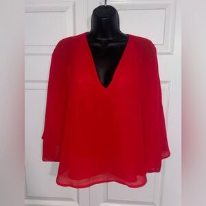 Express women’s medium red flowy top